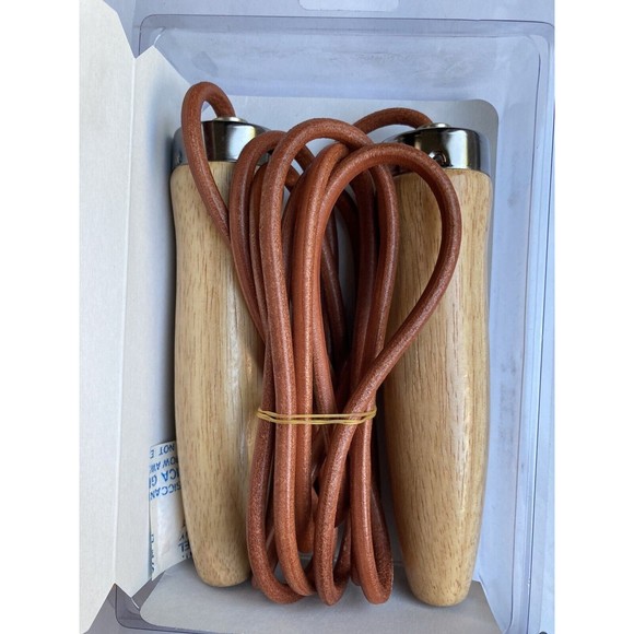 Millennium Fitness 9’ 6” Leather Jump Rope Ball Bearing Handles NIB - Picture 2 of 10